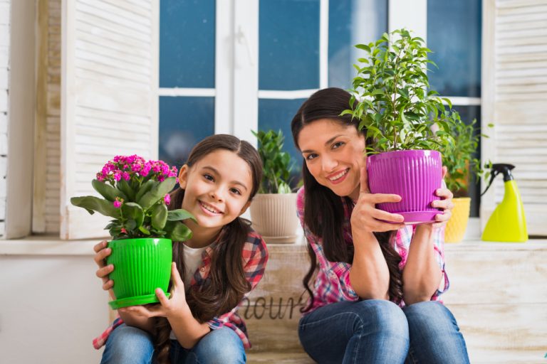 Teaching children to take care of plants